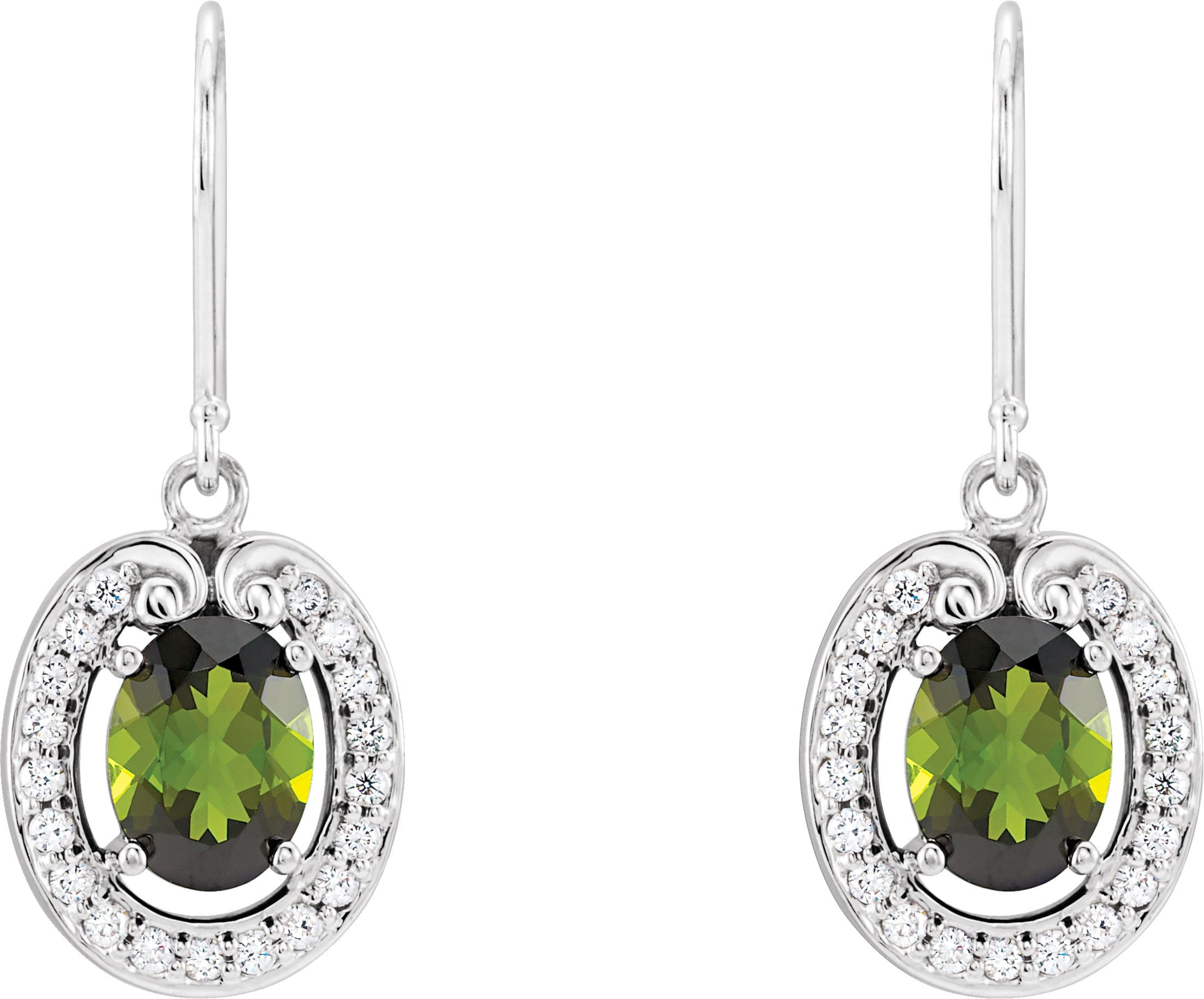 Oval Halo-Style Earrings view 2