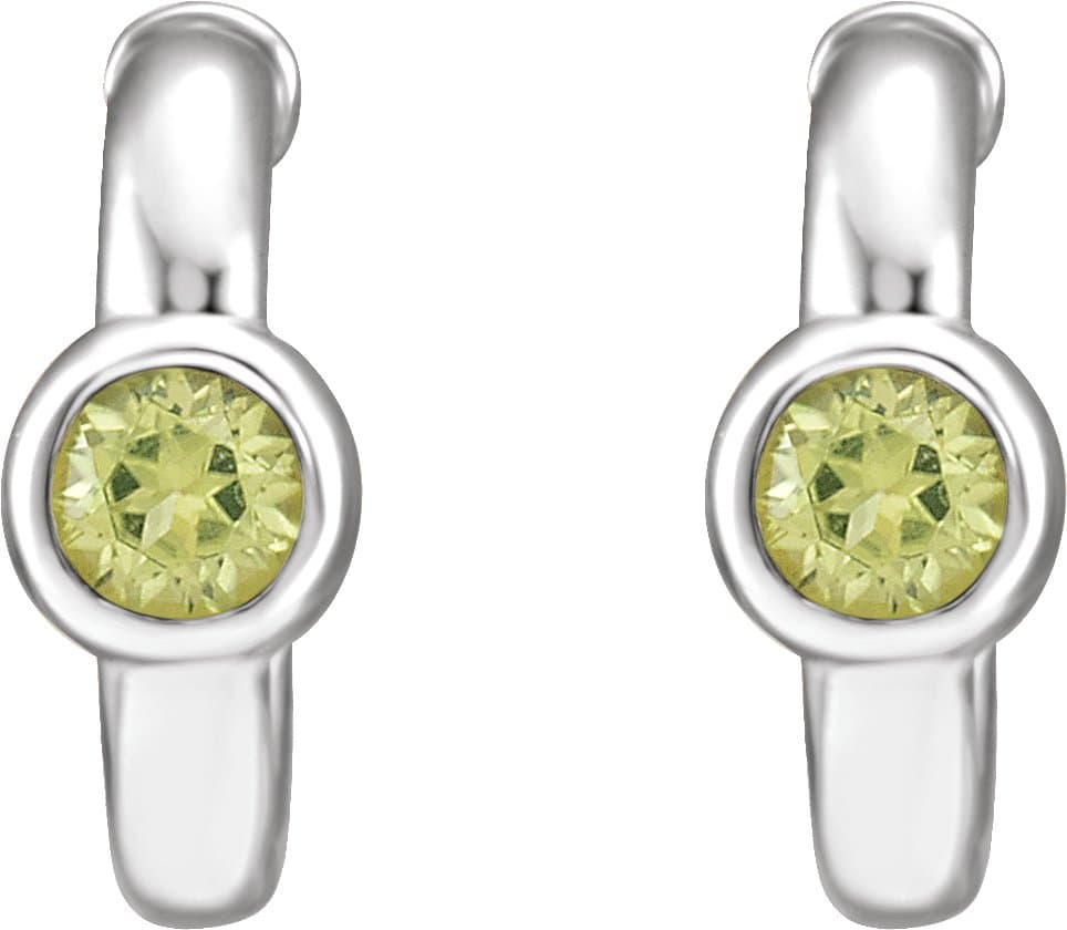 Bezel-Set Huggie Earrings view 2