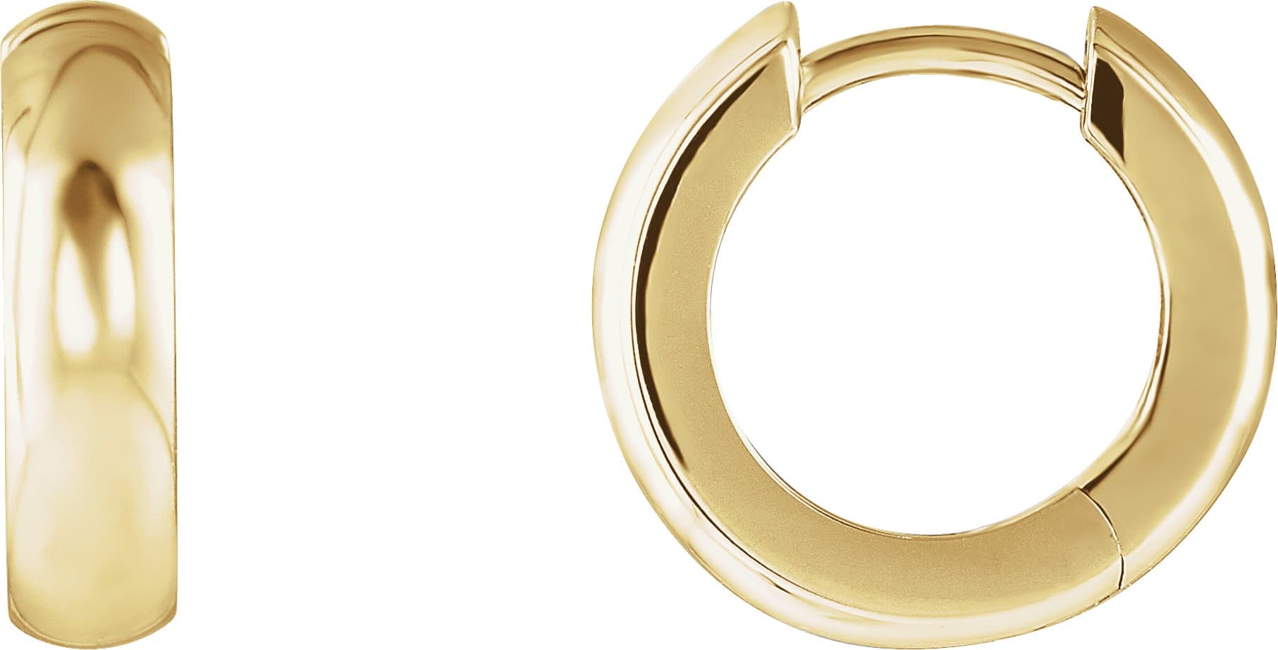 14K White Hinged 14.25 mm Hoop Earrings