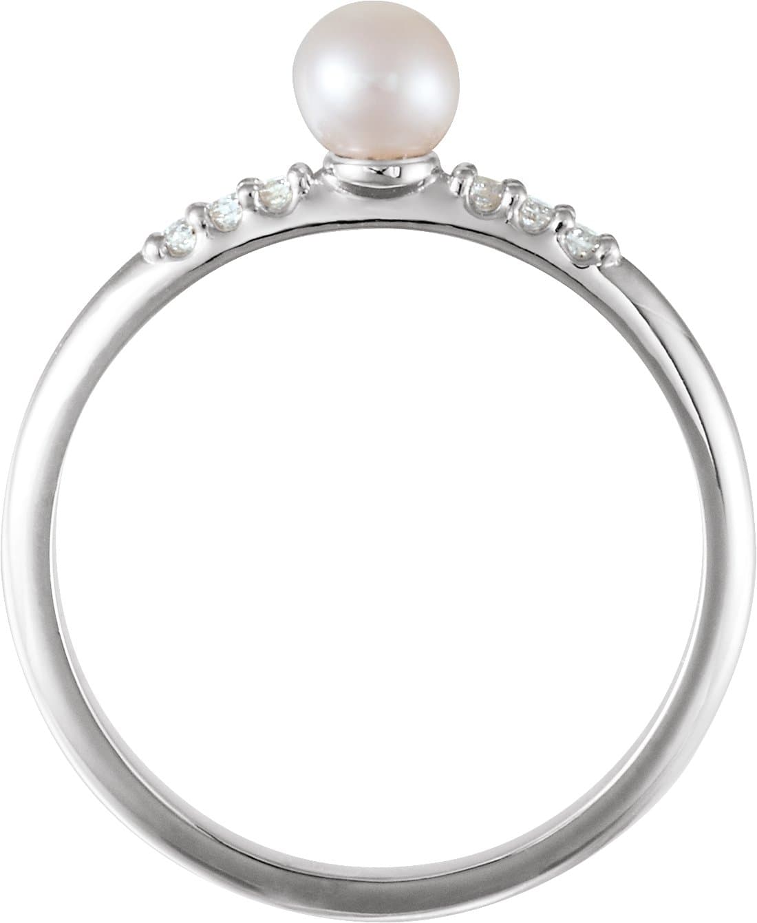 Accented Stackable Pearl Ring view 2