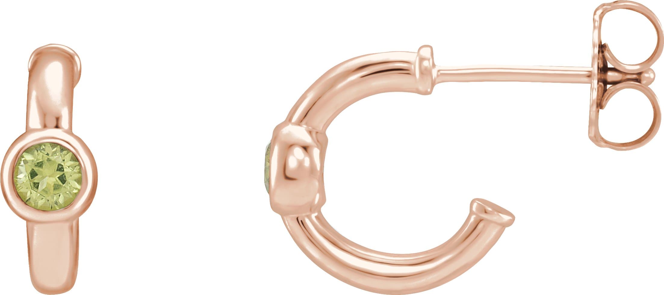 14K Rose Lab-Grown Alexandrite Huggie Hoop Earrings