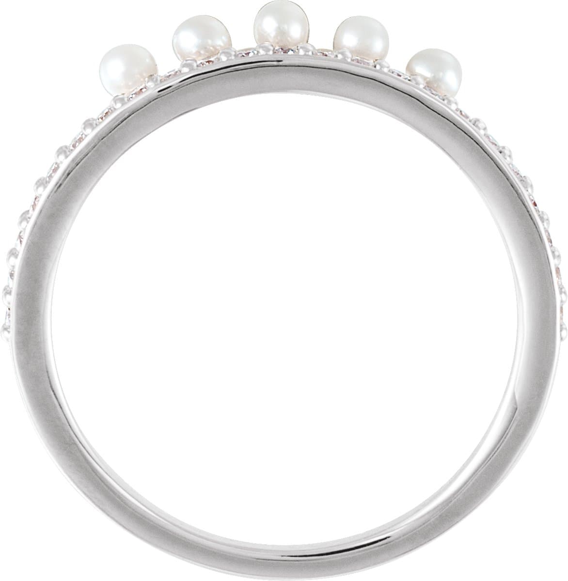 Accented Stackable Pearl Ring view 2