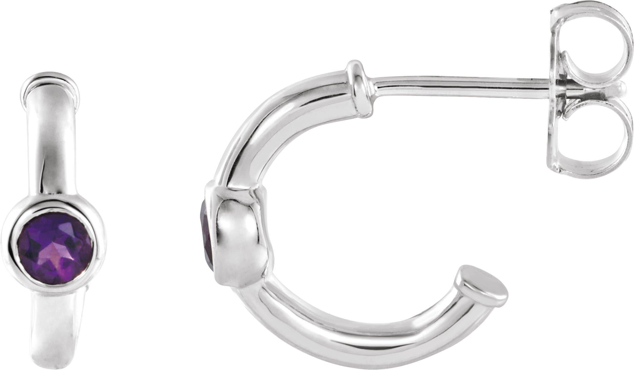 Bezel-Set Huggie Earrings view 1