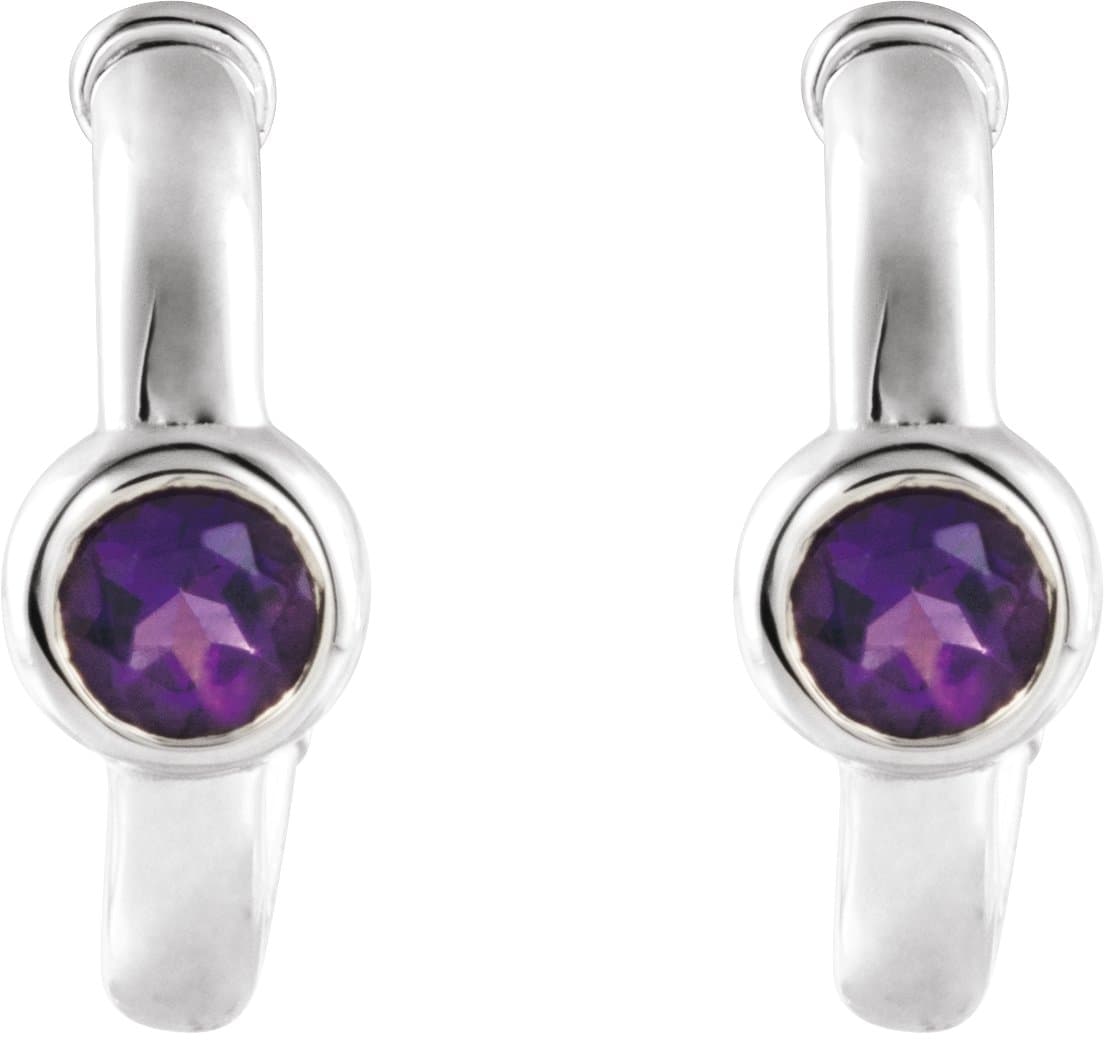Bezel-Set Huggie Earrings view 2