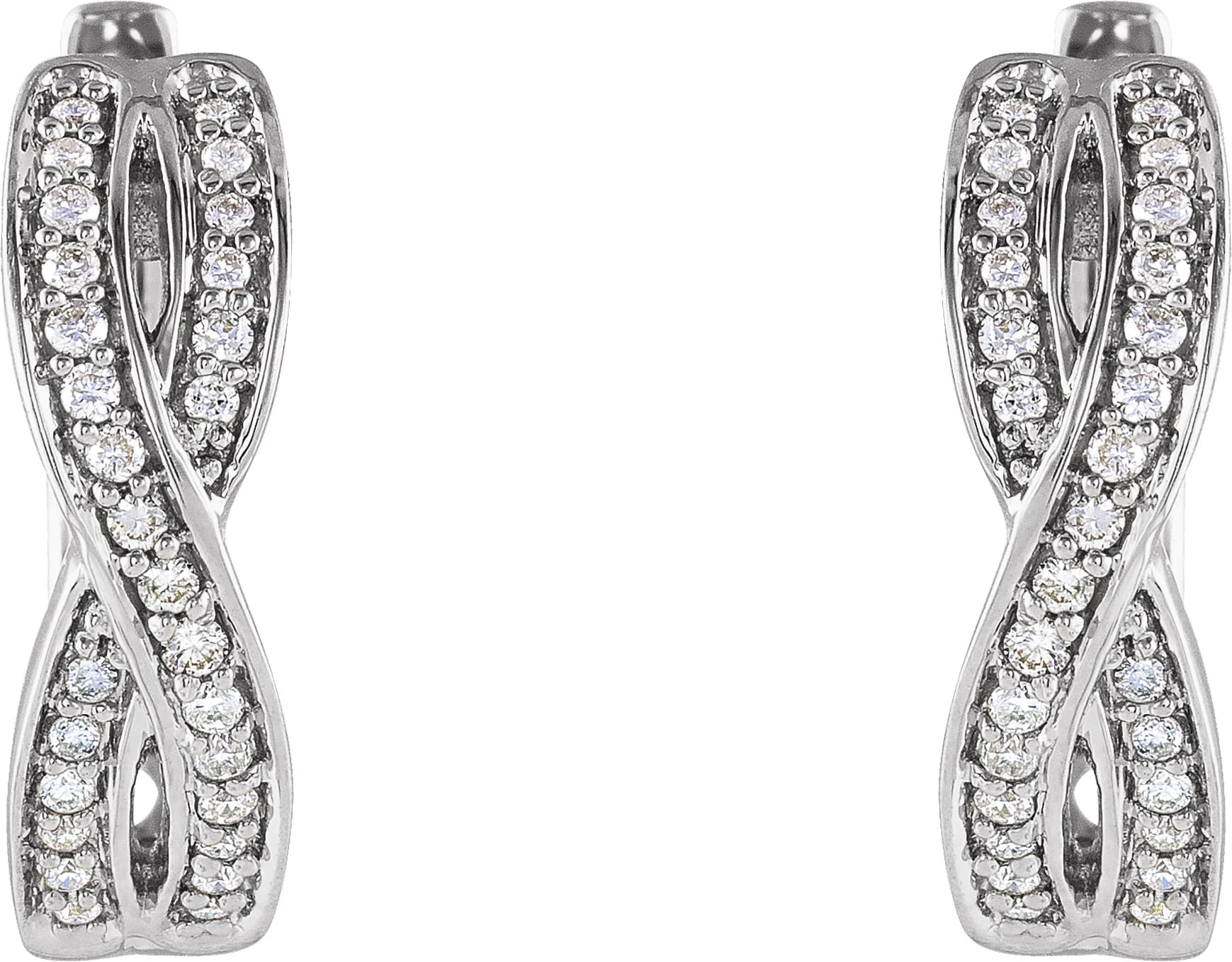 Accented Infinity-Inspired Hoop Earrings, view 3