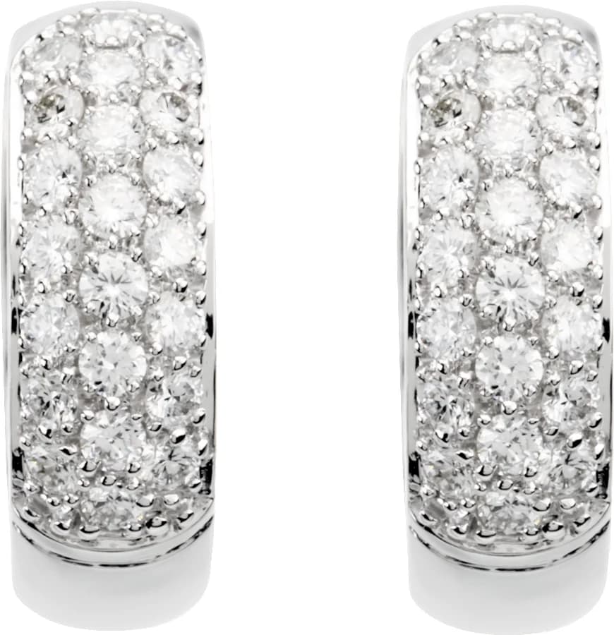 Pavé-Style Hoop Earrings, view 3