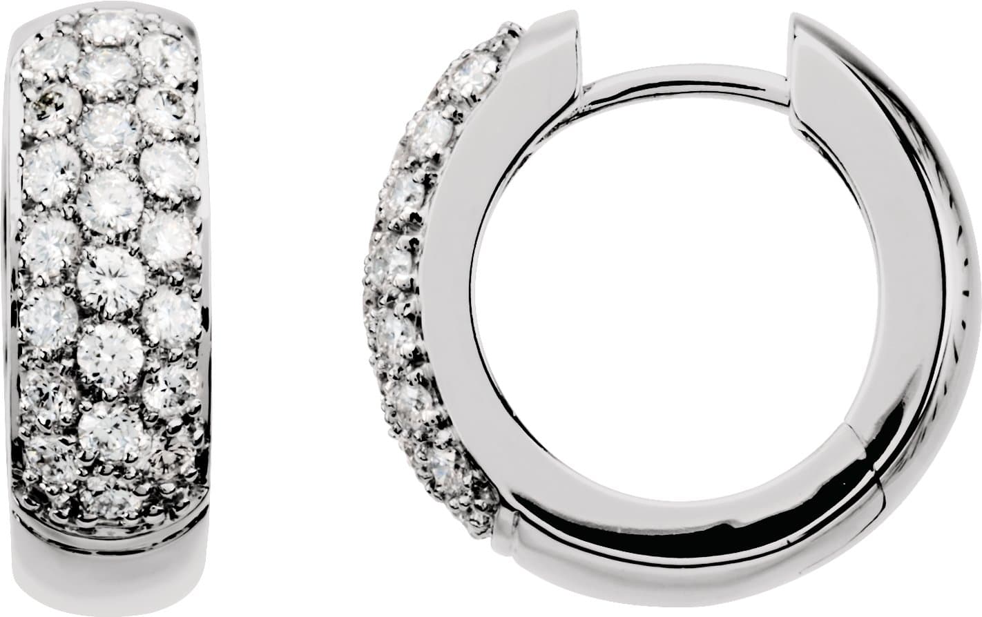 14K Yellow Gold 1/2 CTW Natural Diamond Hoop Earrings