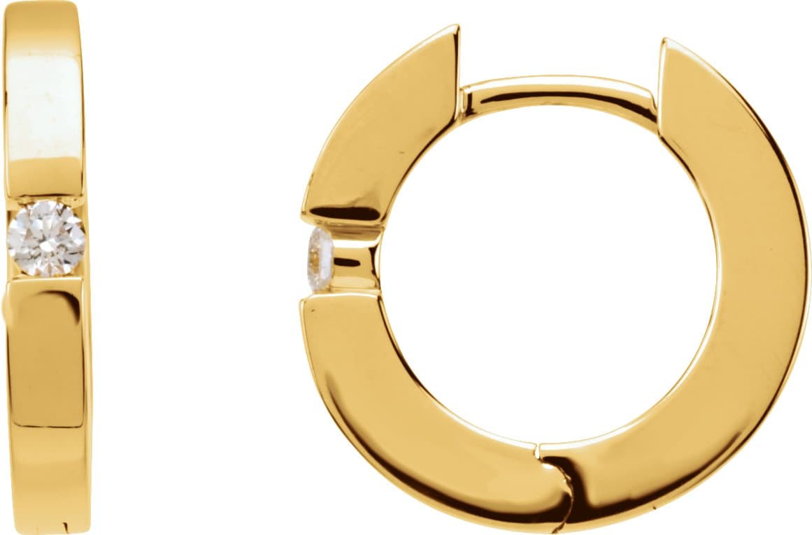 14K Rose .07 CTW Natural Diamond Hoop Earrings