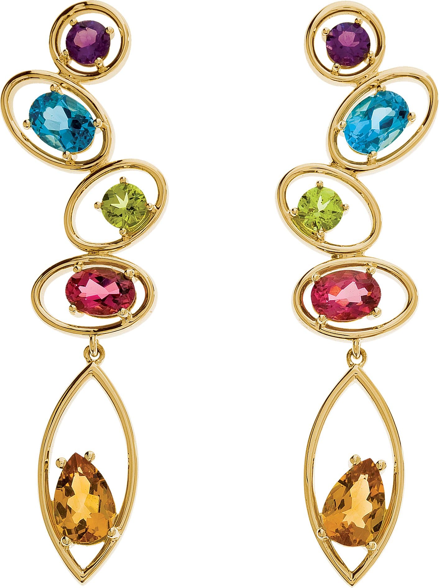 Multi-Gemstone Earrings view 2
