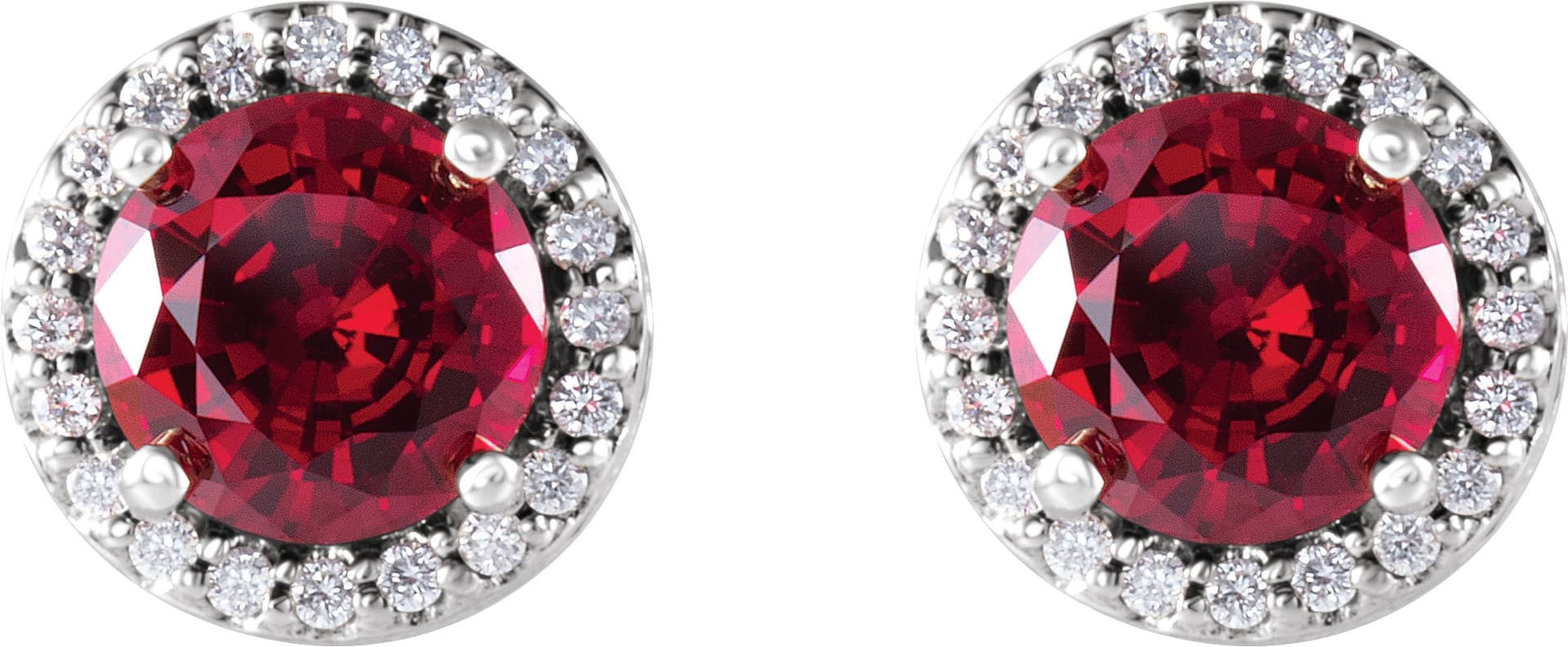 Round 4-Prong Halo-Style Earrings view 2