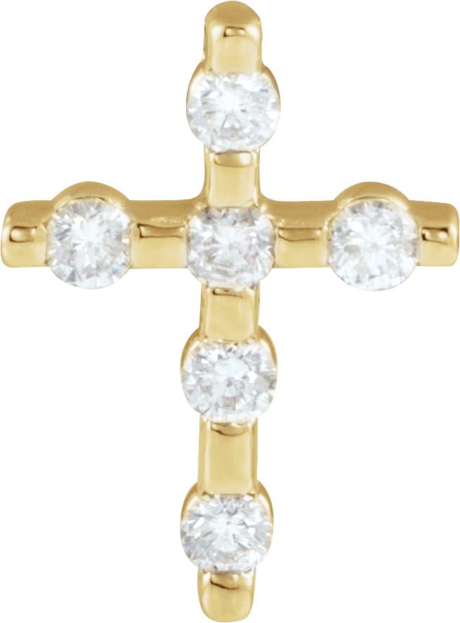 14K White 1/5 CTW Natural Diamond Cross Pendant