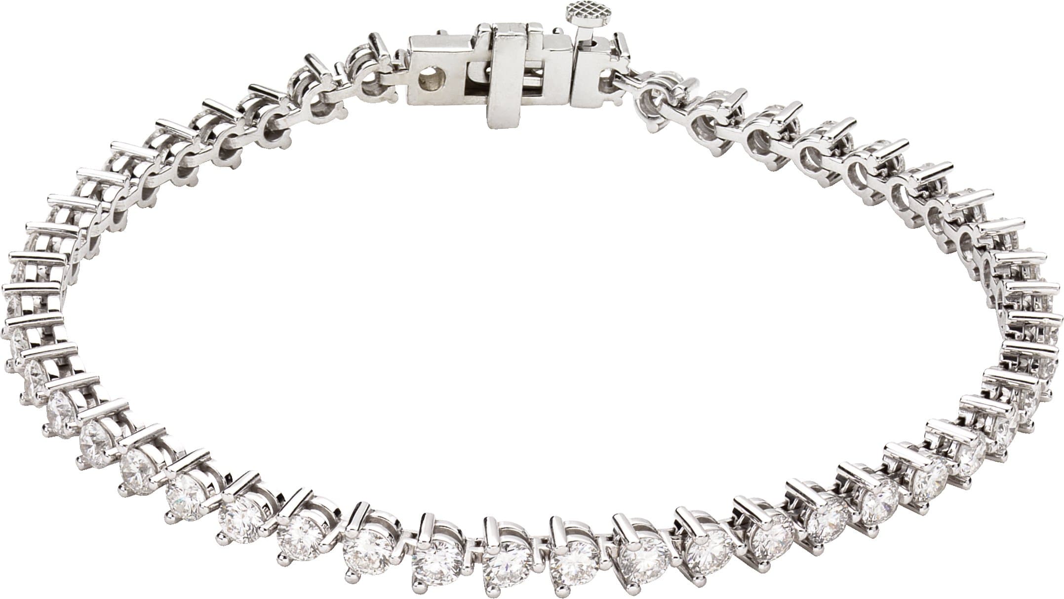 14K Yellow Gold 4 3/4 CTW Natural Diamond Line 7 1/4" Bracelet