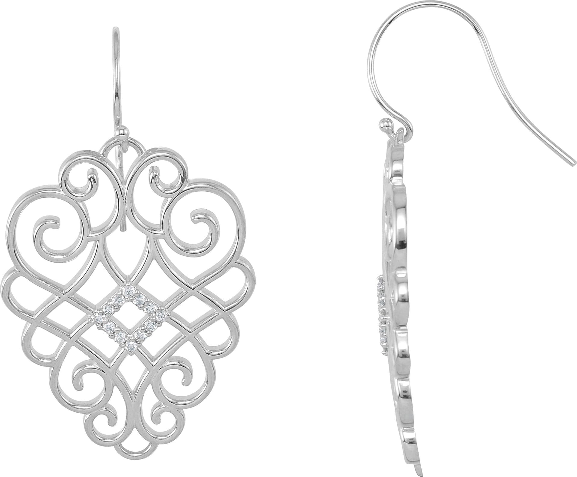 Sterling Silver 1/4 CTW Natural Diamond Earrings