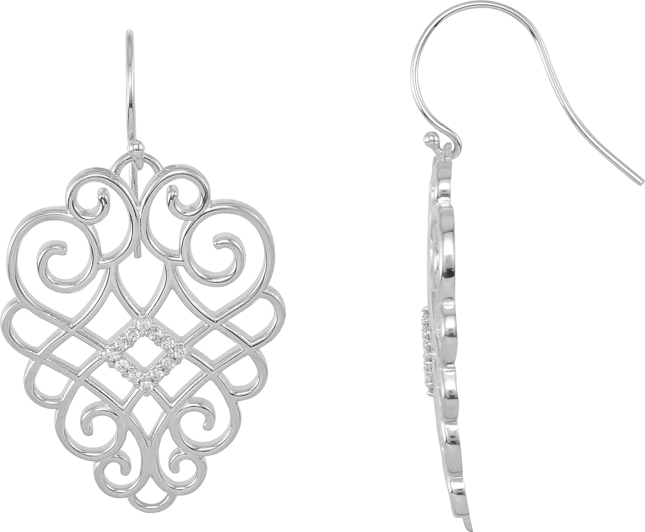 Sterling Silver 1/4 CTW Natural Diamond Earrings