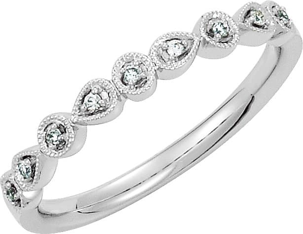 Platinum .04 CTW Natural Diamond Stackable Ring