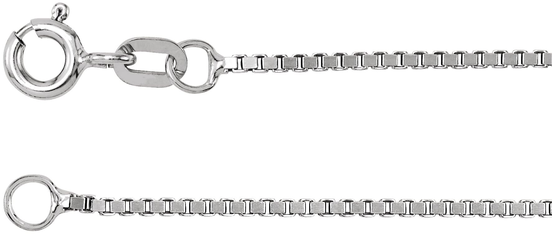 14K White 1.2 mm Box 24 Chain