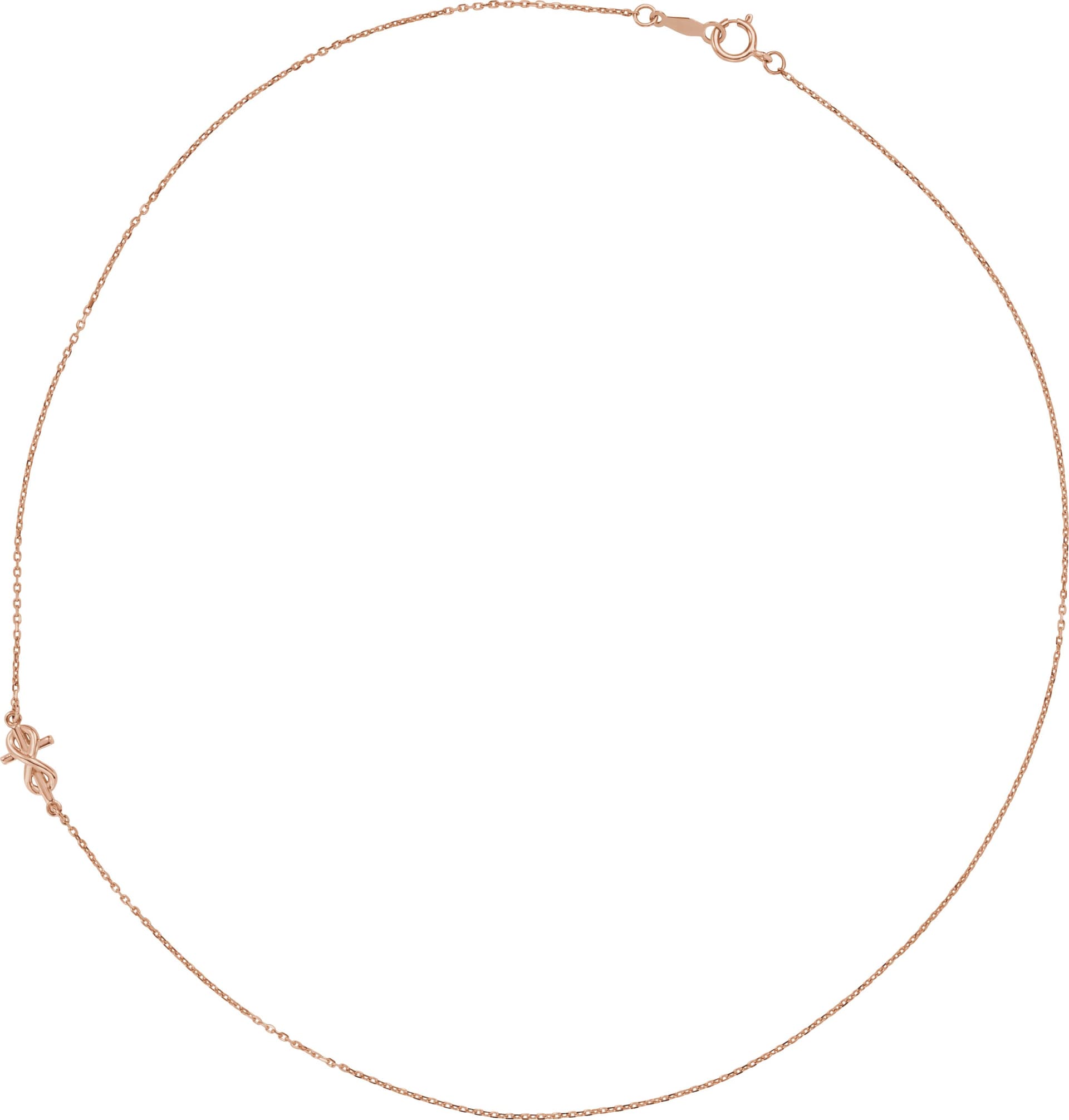 Infinity-Inspired Off-Center Sideways Cross Necklace view 2