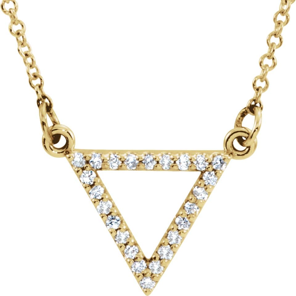 14K Rose 1/10 CTW Natural Diamond Triangle 16 Necklace