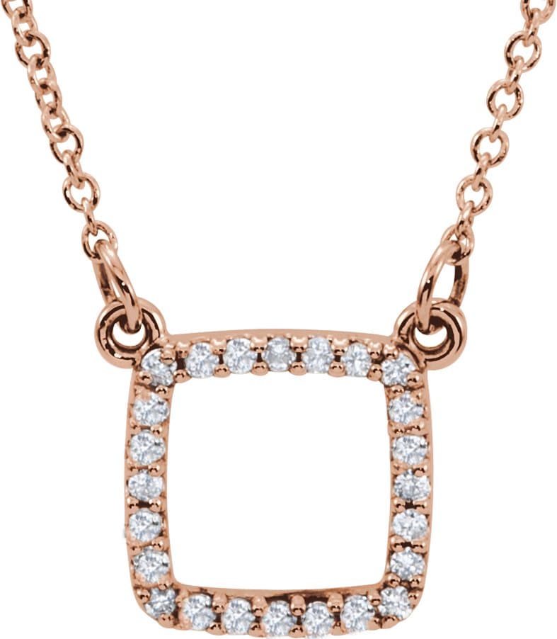 14K Rose 1/10 CTW Natural Diamond 16 Necklace