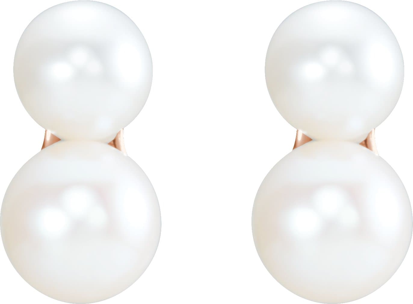 Two-Stone Pearl Ear Climbers view 2