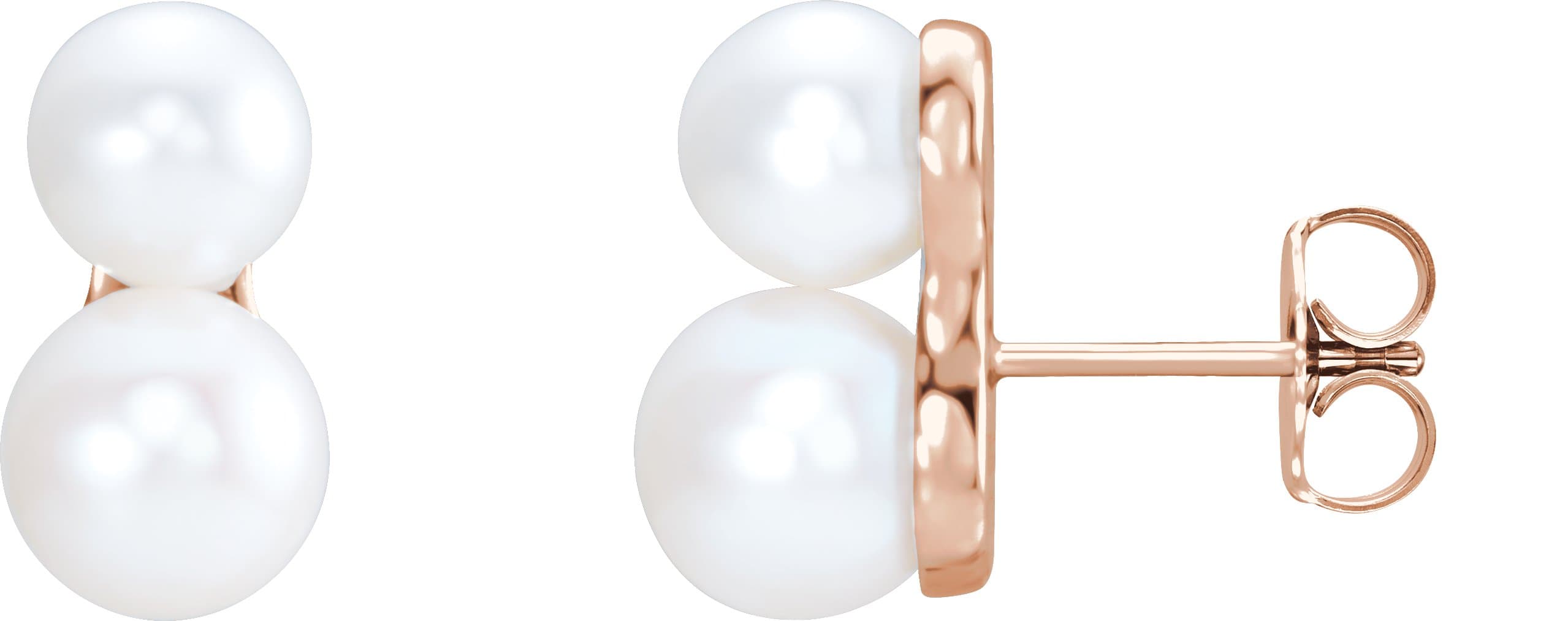 Two-Stone Pearl Ear Climbers view 1