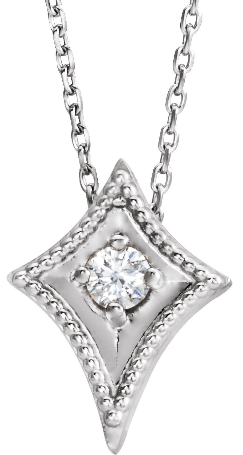 14K Rose 1/10 CTW Natural Diamond Kite 16-18 Necklace