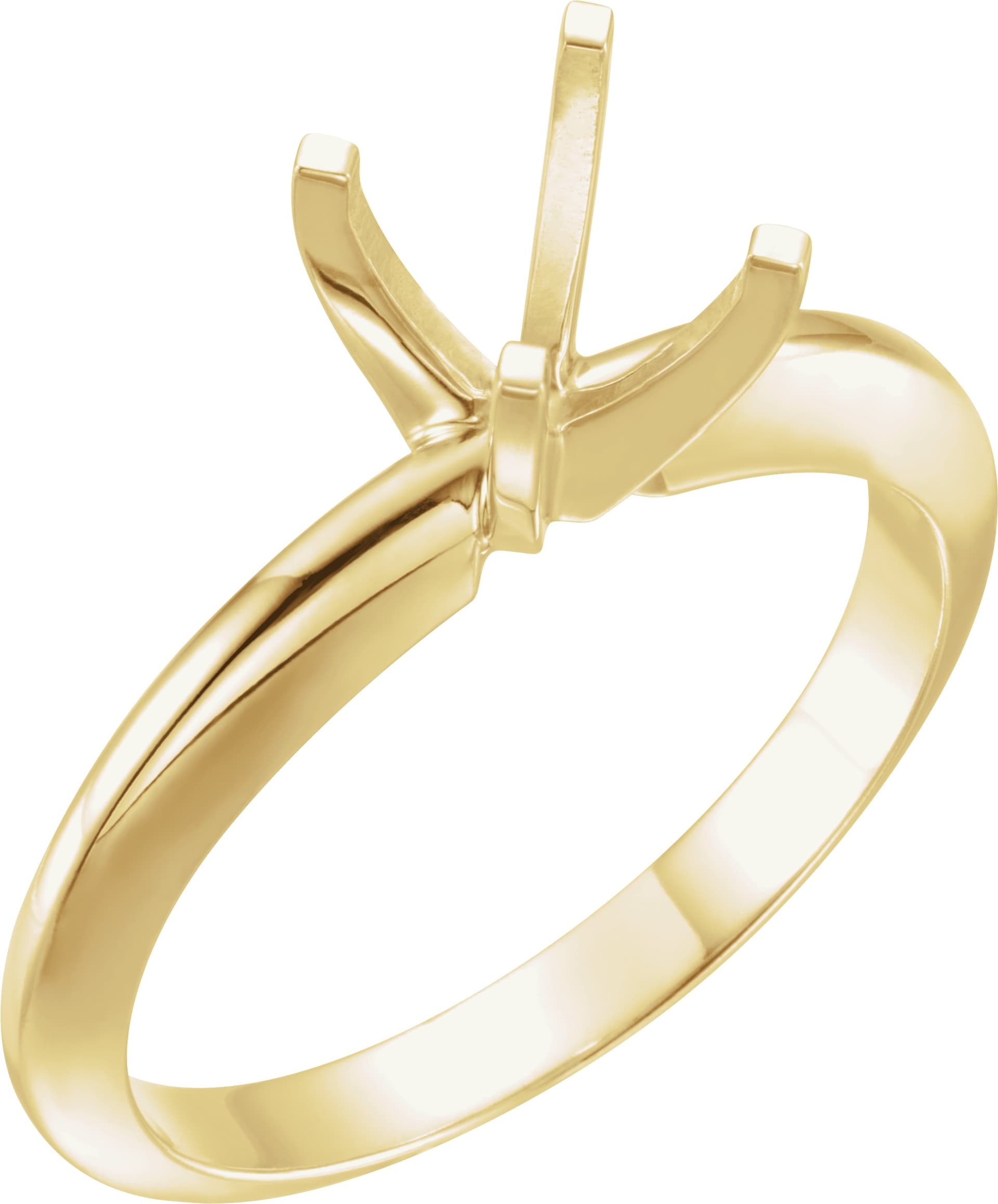 14K Rose Gold 13 mm Round Heavy 4-Prong Solitaire Engagement Ring Mounting