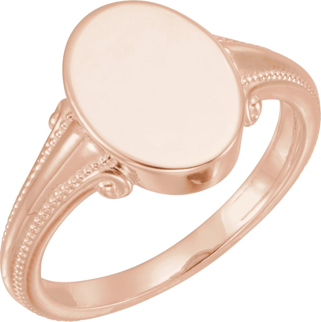 10K Yellow Oval Signet Ring