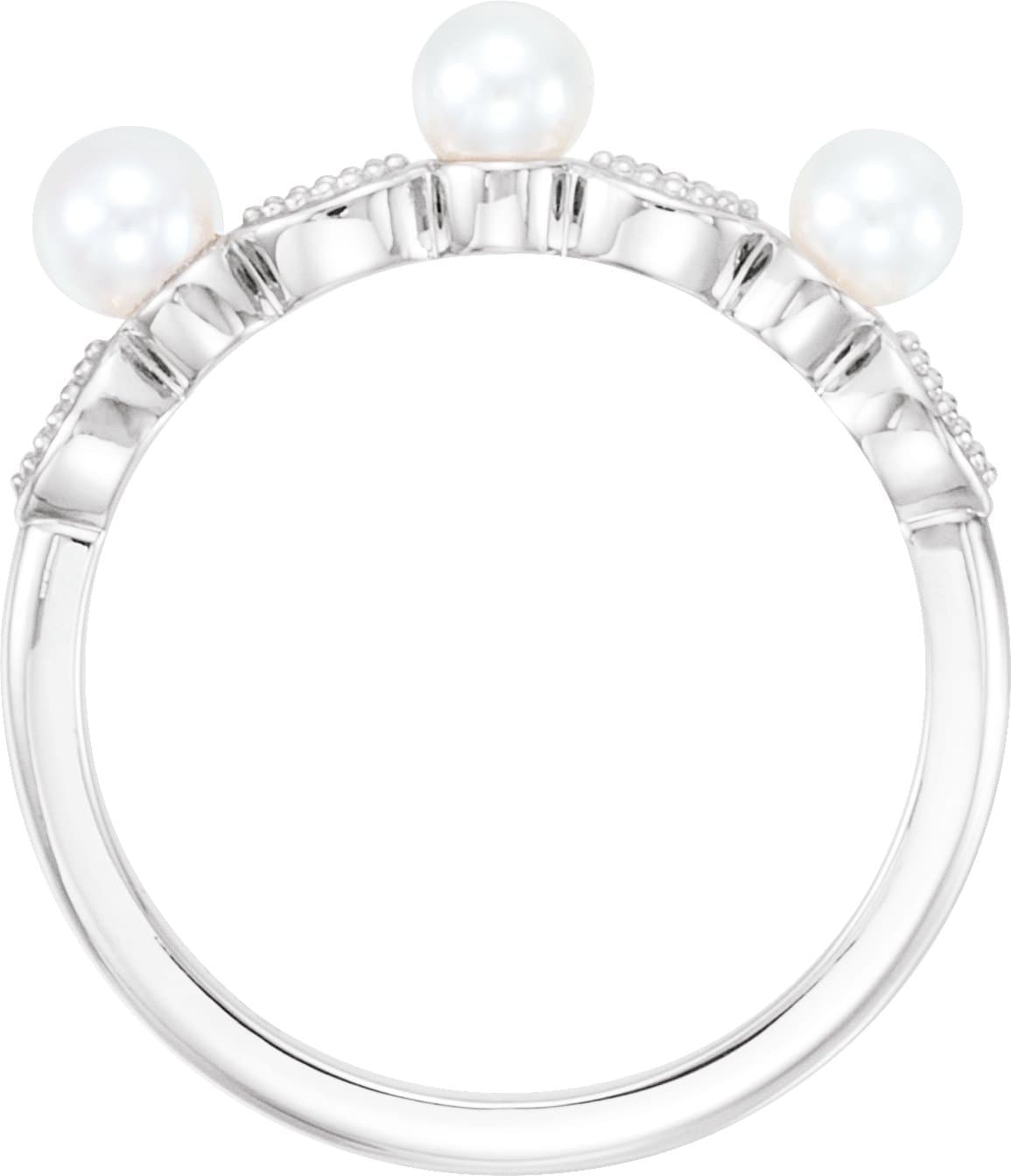 Stackable Pearl Ring view 2