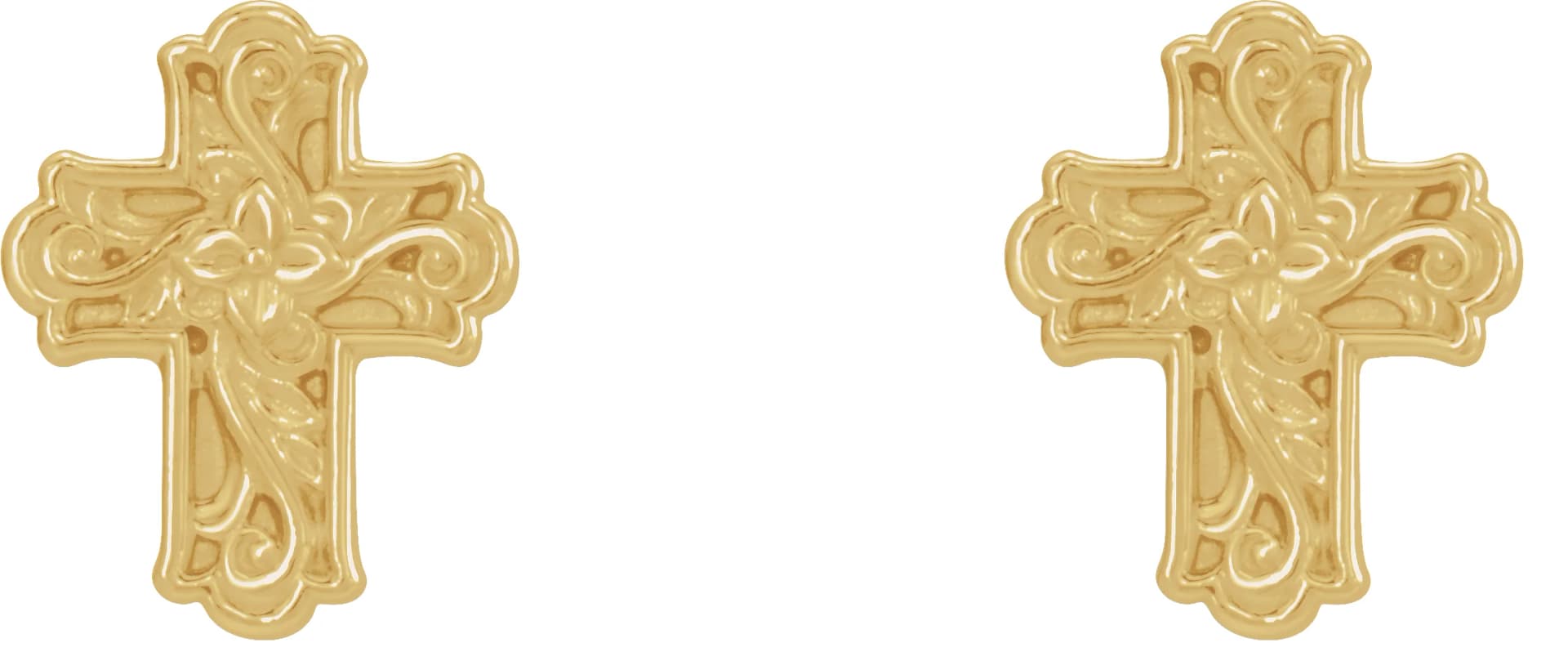 Floral Cross Earrings, view 3