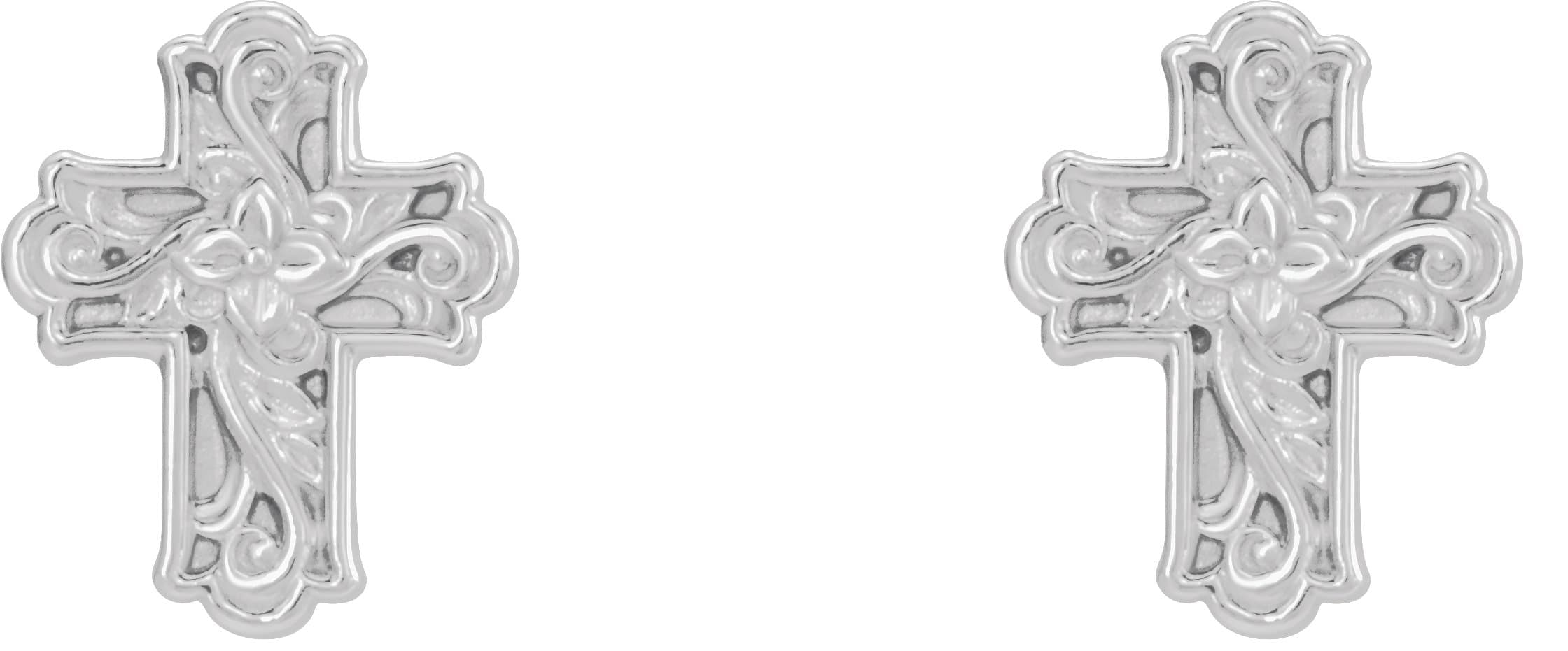 Floral Cross Earrings view 2