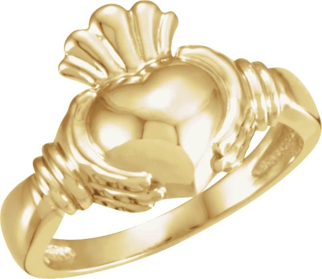 10K White Ladies Claddagh Band Size 7