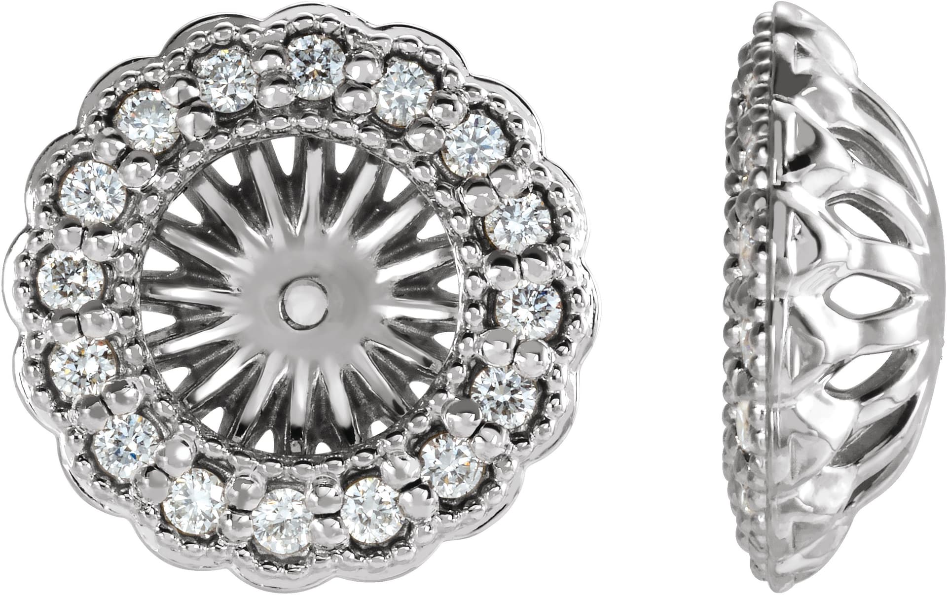 Sterling Silver 1/4 CTW Natural Diamond Earring Jackets with 6 mm ID