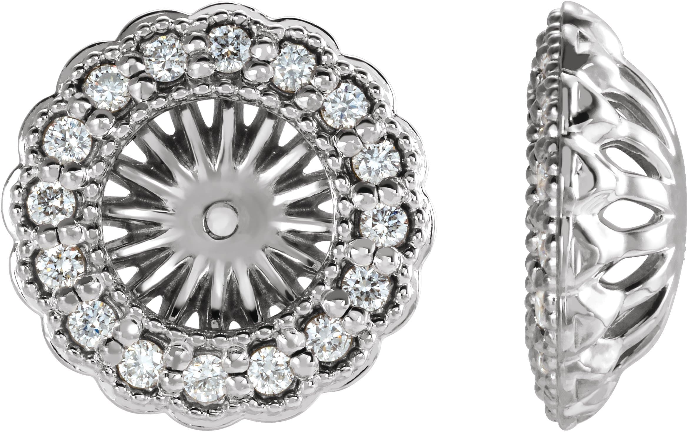 Sterling Silver 1/4 CTW Natural Diamond Earring Jackets with 6 mm ID