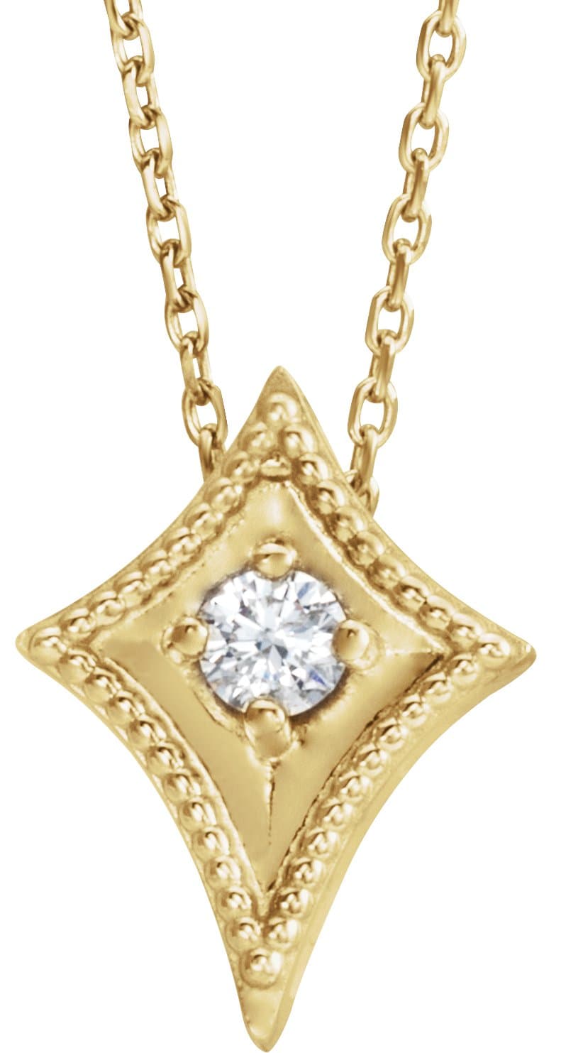 14K Rose 1/10 CTW Natural Diamond Kite 16-18 Necklace