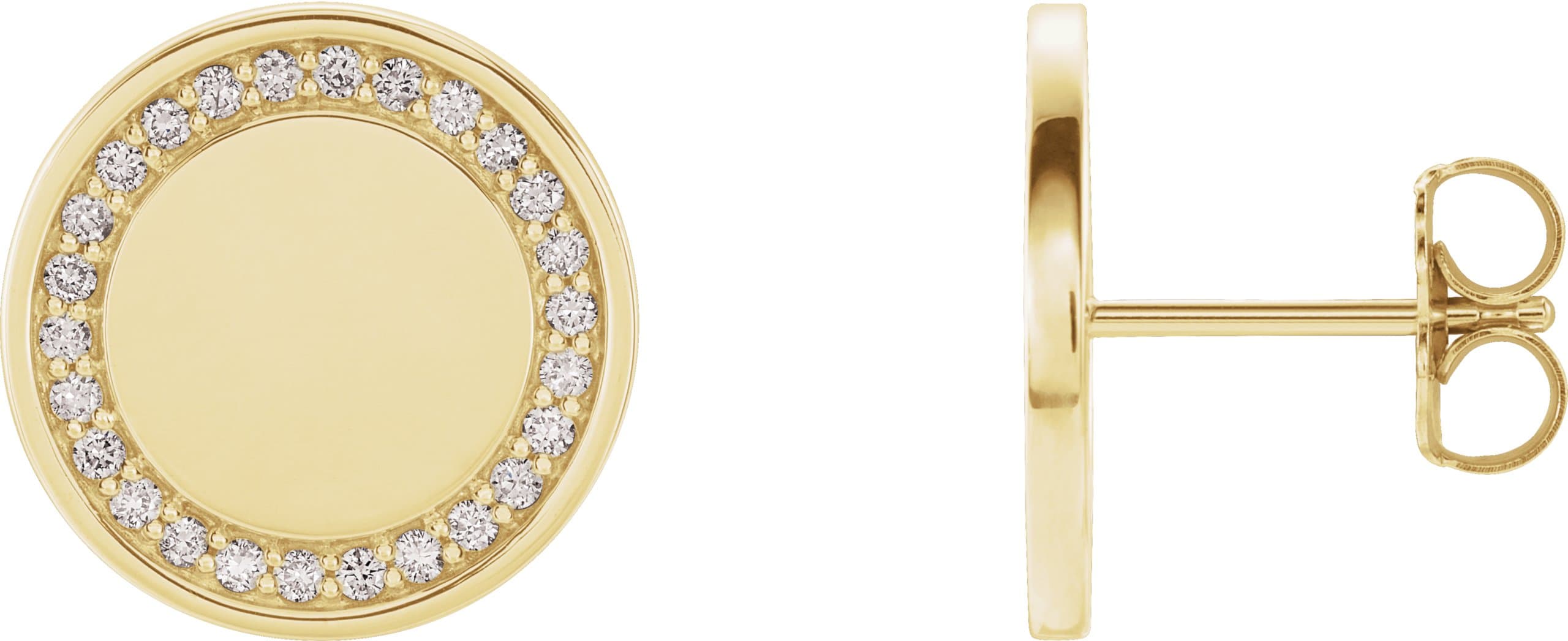 14K Rose 1/4 CTW Natural Diamond Engravable Earrings