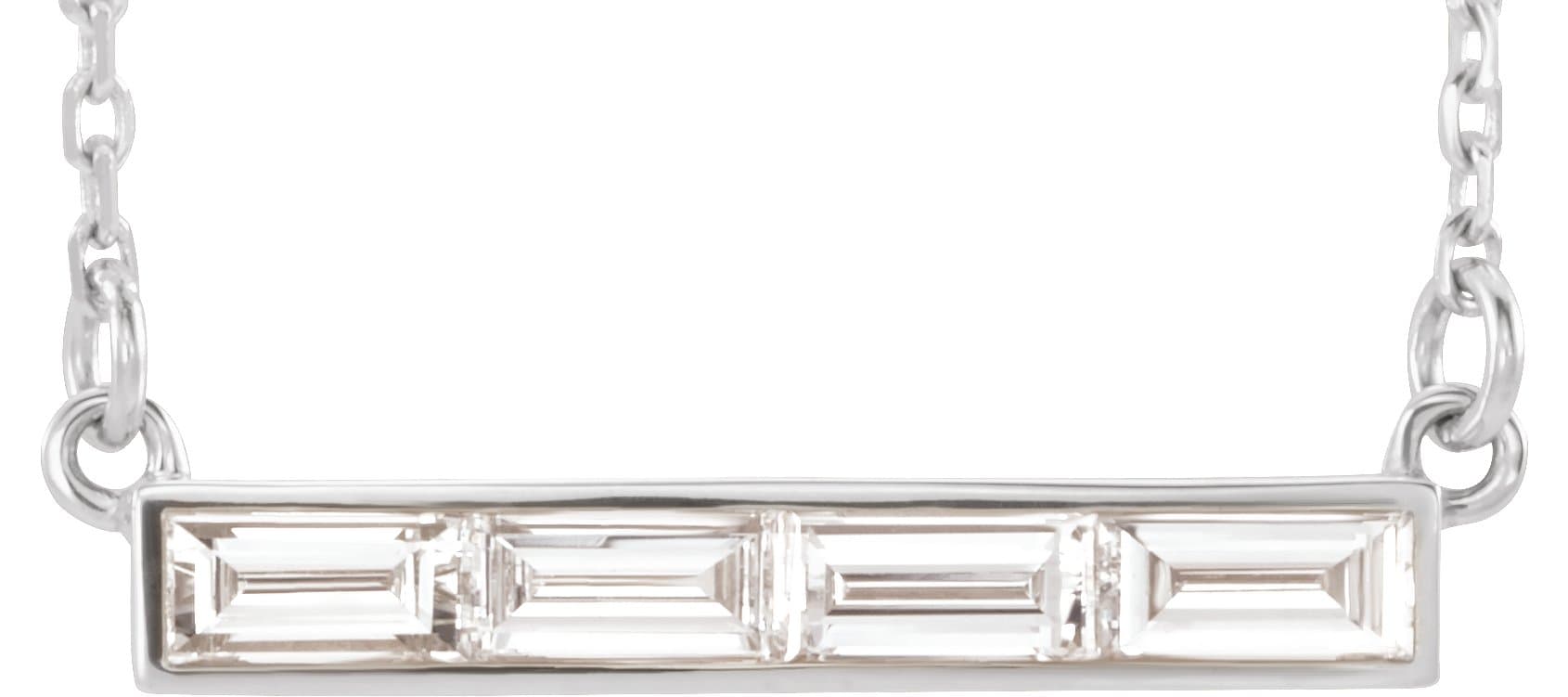 14K Rose 1/2 CTW Natural Diamond Bar 17 Necklace
