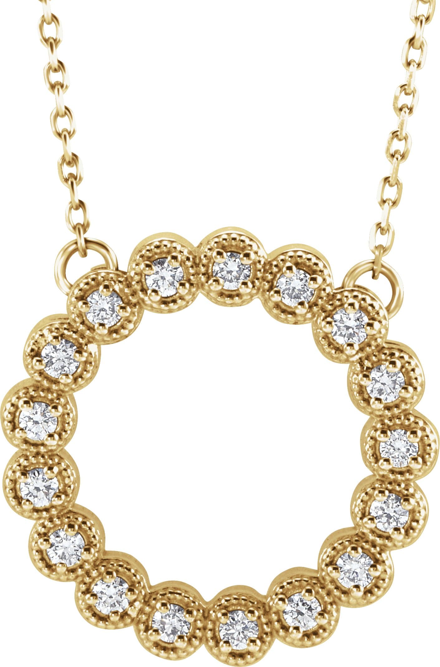 14K Yellow 1/5 CTW Natural Diamond Circle 16-18 Necklace