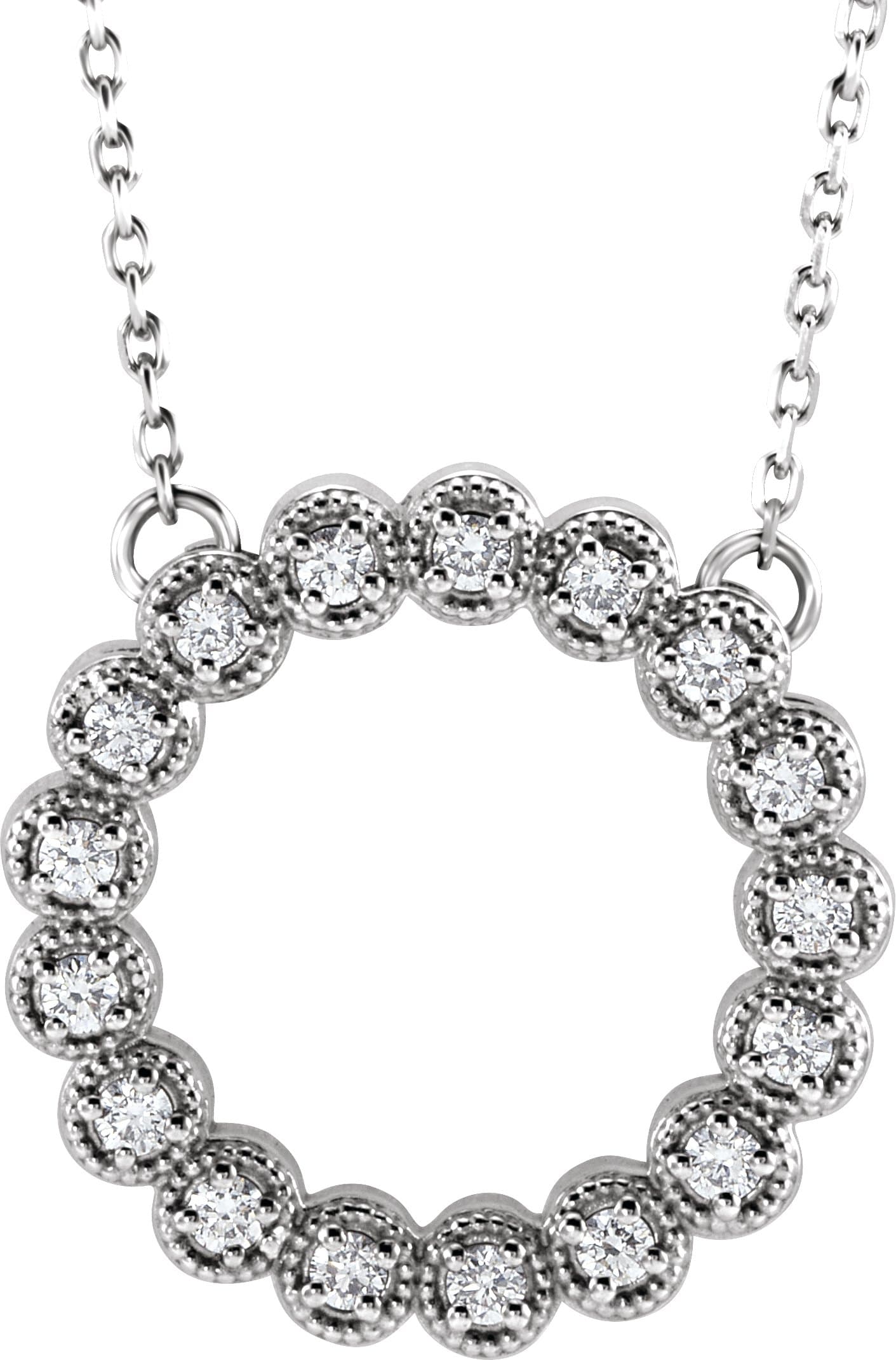 14K Yellow 1/5 CTW Natural Diamond Circle 16-18 Necklace