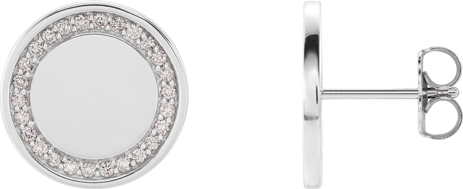 Accented Engravable Earrings view 1