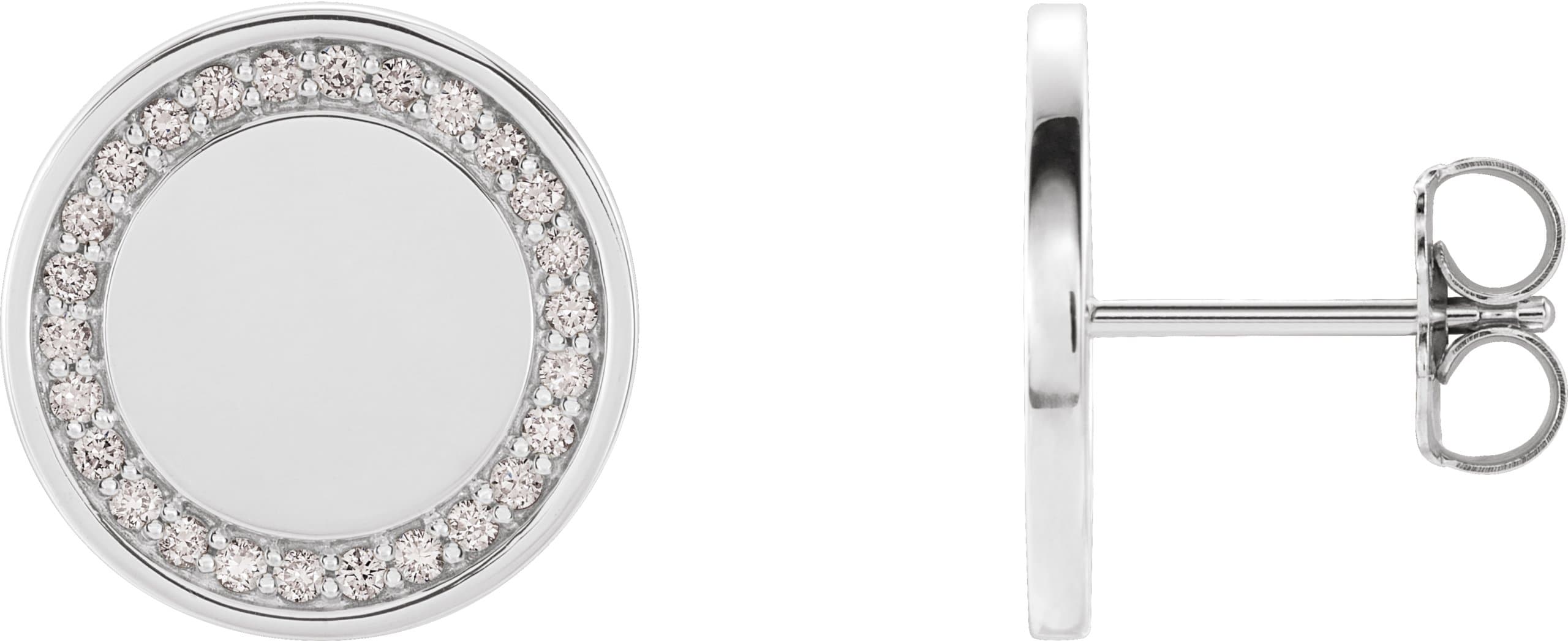Accented Engravable Earrings view 1