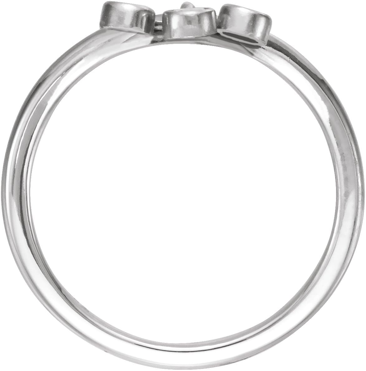 Three-Stone Fringe V Ring view 2