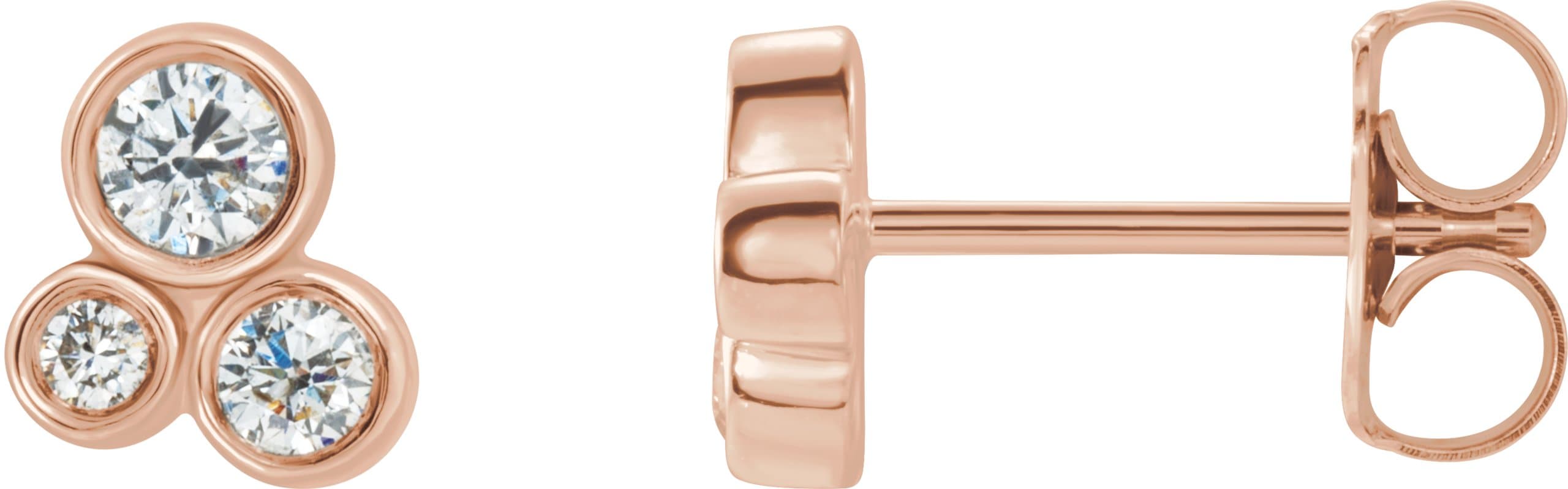 14K Rose 1/5 CTW Natural Diamond Geometric Cluster Earrings