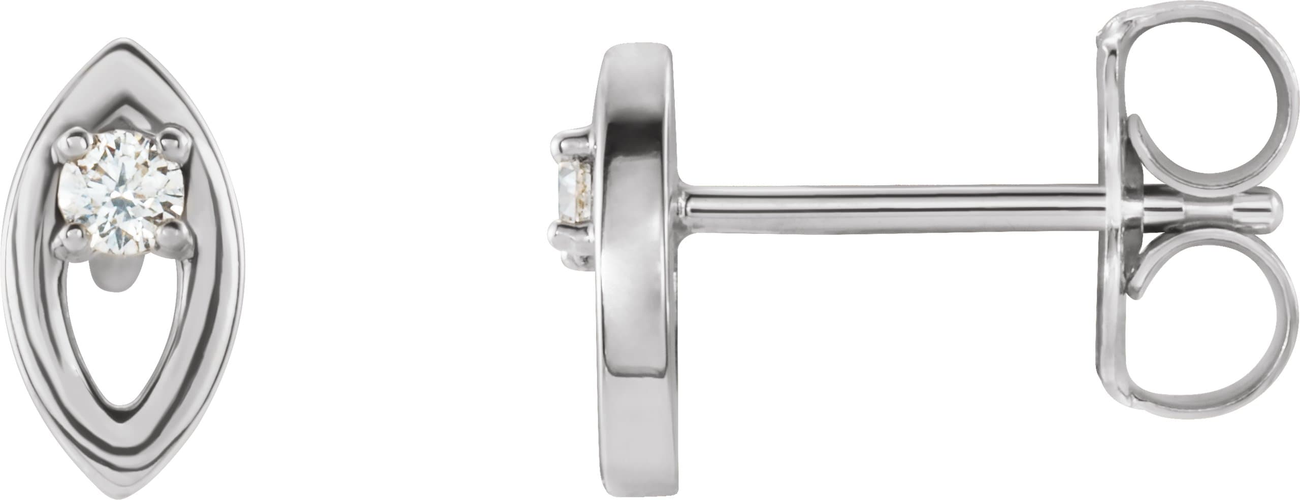 14K White .05 CTW Natural Diamond Solitaire Earrings