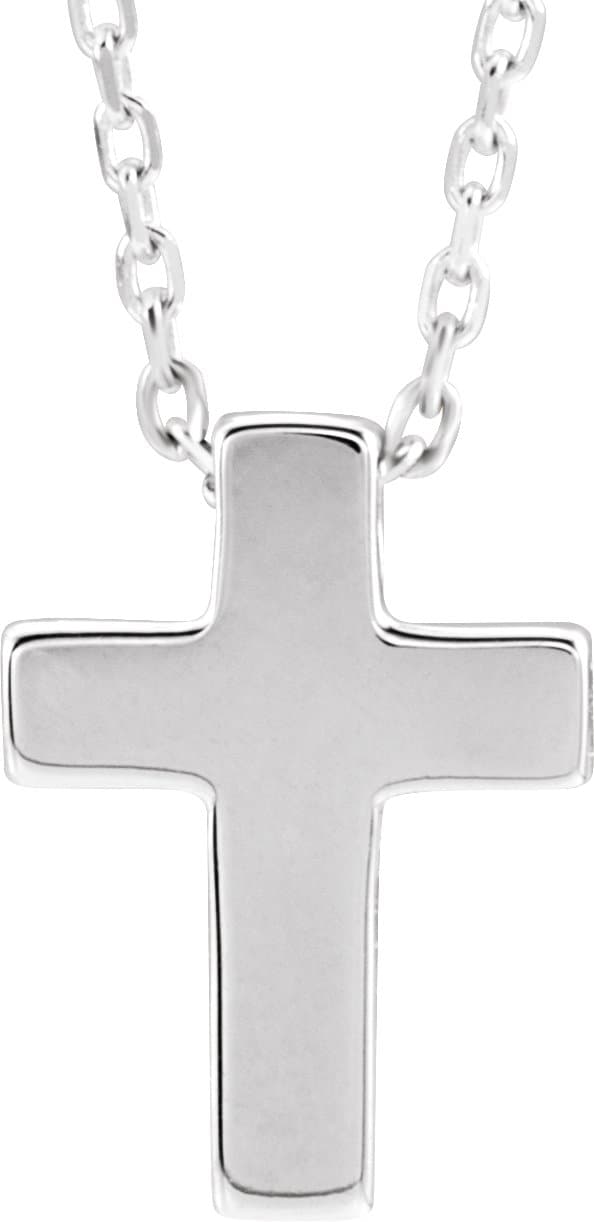 Sterling Silver Petite Cross 16-18 Necklace
