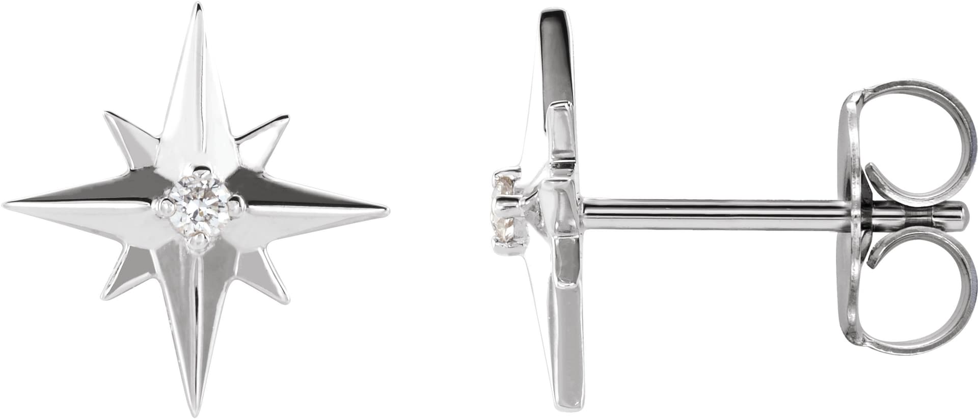 14K Rose .03 CTW Natural Diamond Star Earrings