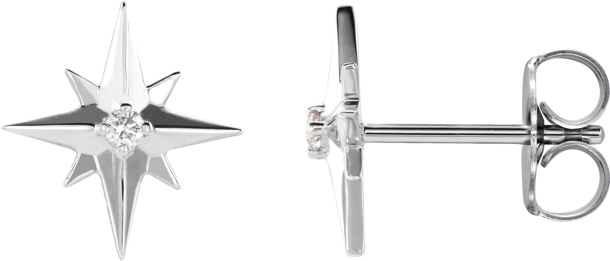 14K Rose .03 CTW Natural Diamond Star Earrings