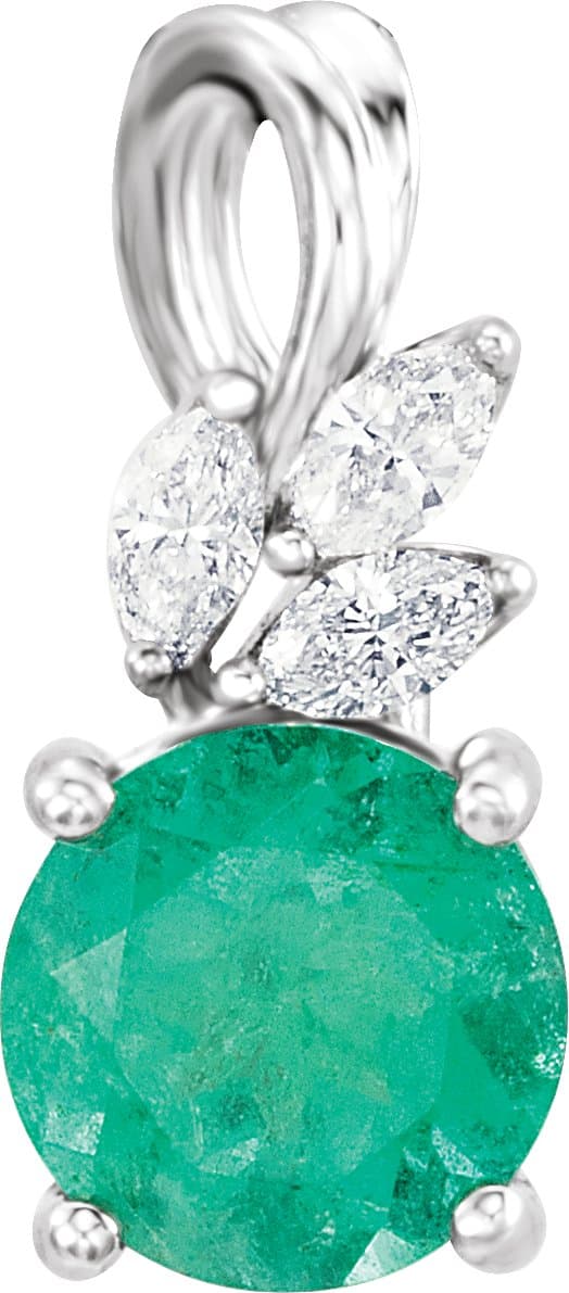 14K Rose Lab-Grown Alexandrite & 1/10 CTW Natural Diamond Pendant