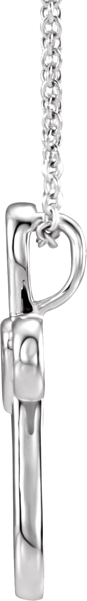 Cross with Heart Necklace, view 3