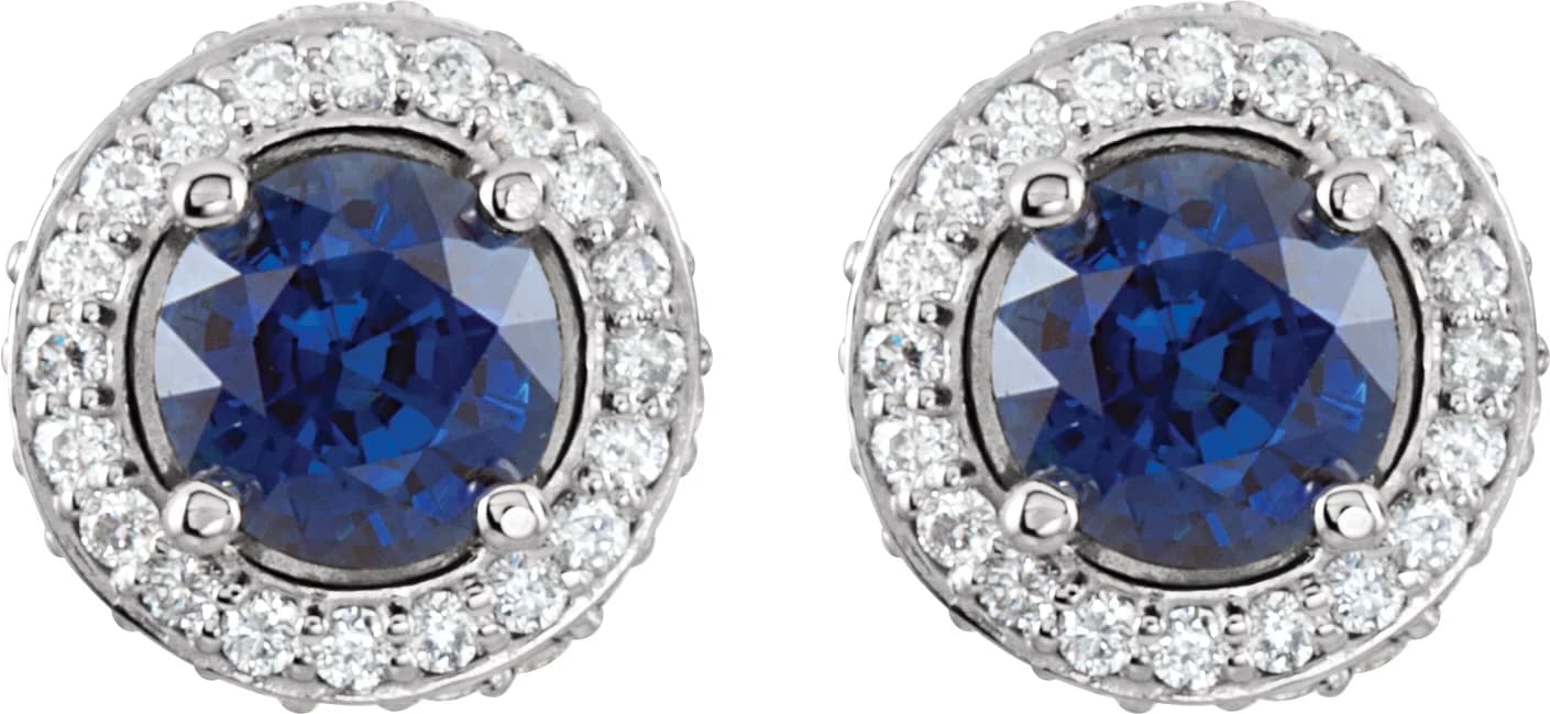 Round 4-Prong Halo-Style Earrings, view 3